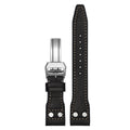 Nappa Leather Watch Band-Silver Deployment Buckle for IWC  Pilot's Watch Chronograph