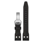 Nappa Leather Watch Band-Silver Deployment Buckle for IWC  Pilot's Watch Chronograph
