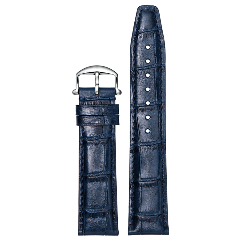 Genuine Leather Watch Strap-Silver Pin Buckle for IWC Portofino Automatic