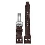 Nappa Leather Watch Band-Silver Deployment Buckle for IWC  Pilot's Watch Chronograph