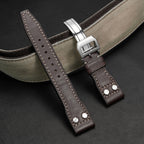 Nappa Leather Watch Band-Silver Deployment Buckle for IWC  Pilot's Watch Chronograph