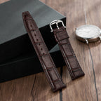 Genuine Leather Watch Strap-Silver Pin Buckle for IWC Portofino Automatic